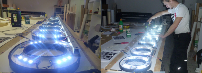 Buchstaben Instalation LED Module Fedor Beschriftungen München